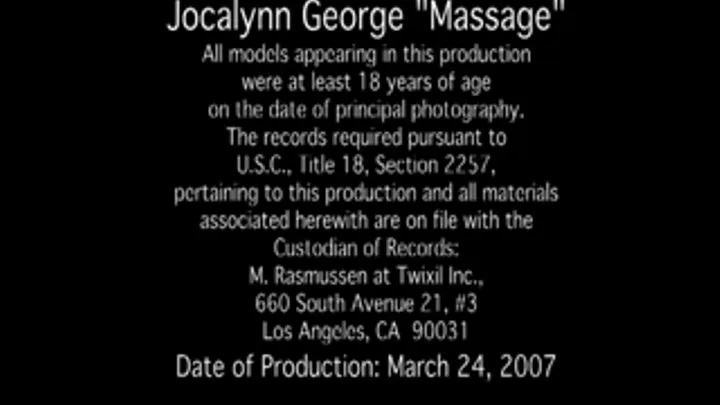 Jocalyn George Massage with Alex Venice Part 1