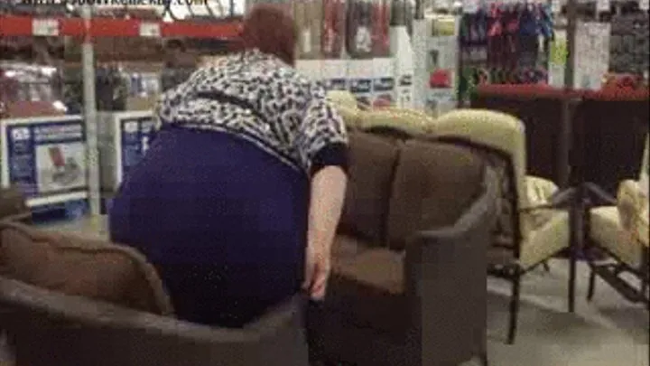 Candid SSBBW Shopping at Sams Club and Chair Squeeze Combo Clip