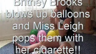 Miss Leigh pops Britneys Balloons with a Cigarette Large