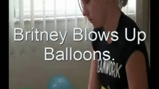 Britney Blows up balloons