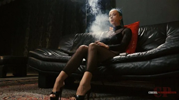 Smoking in a catsuit