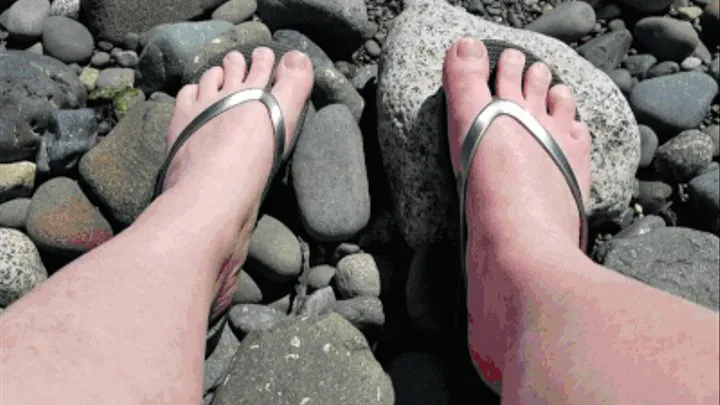 All natural feet in flip flops