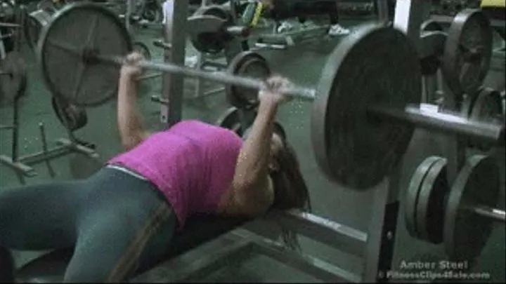 Amber Bench Pressing 135, 185 and 25 Pounds Hi Res