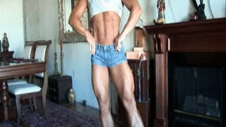 Dana Full Body Posing Jean Short Shorts