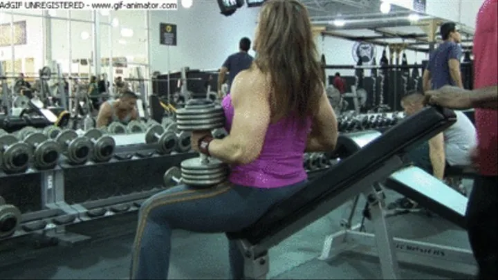 Amber Heavy Incline Dumbbell Presses 90lbs