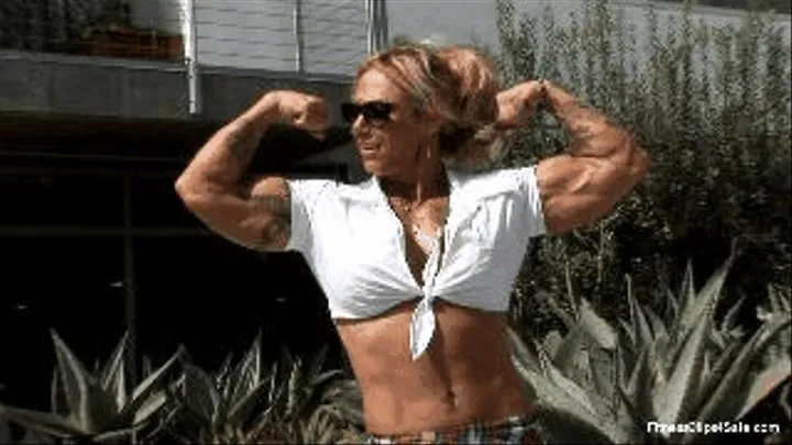 Brenda School Girl Biceps Flexing Venice Hi Res