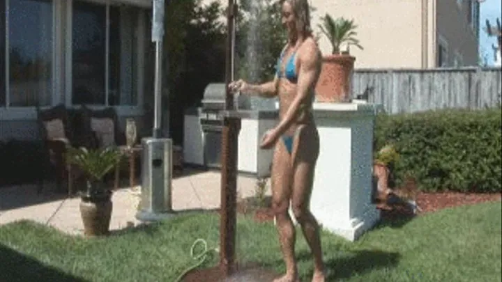 Katka Outdoor Shower Posing