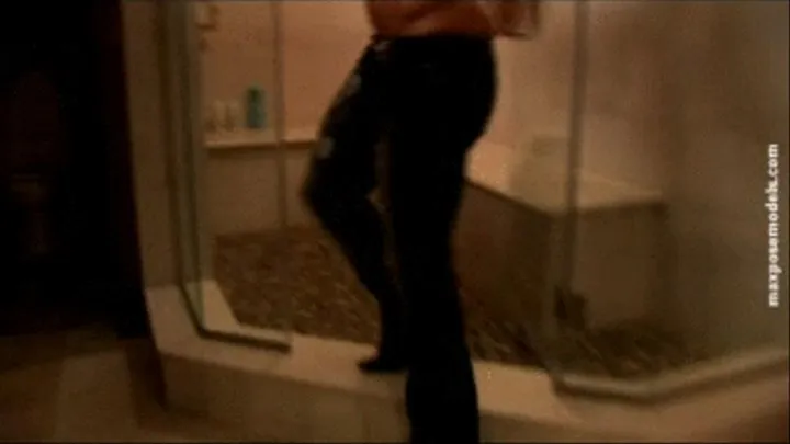 Muscle Tease Jeans In The Shower with Black Lace Hi Res