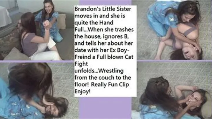 2 Step-Sister Get into a Cat Fight!!! Wrestling to the floor, pulling each others hair and screaming!