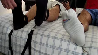 College Step-Bro's Tickled - Socks on then off