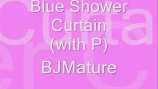 Blue Shower Curtain with P