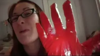 Red Vinyl Corset Glove Hand Job MP2