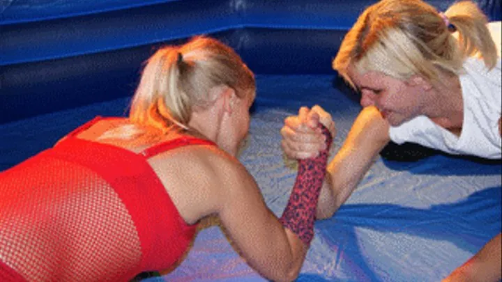 LF 12 clip Jannine vs guest live oil wrestling hi