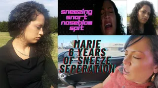 MARIE AND 6 SNEEZY YEARS OF SEPERATION! SNEEZE SNORT, NOSE BLOWS, (OVER 30 MINUTES OF SNEEZY CONTENT)