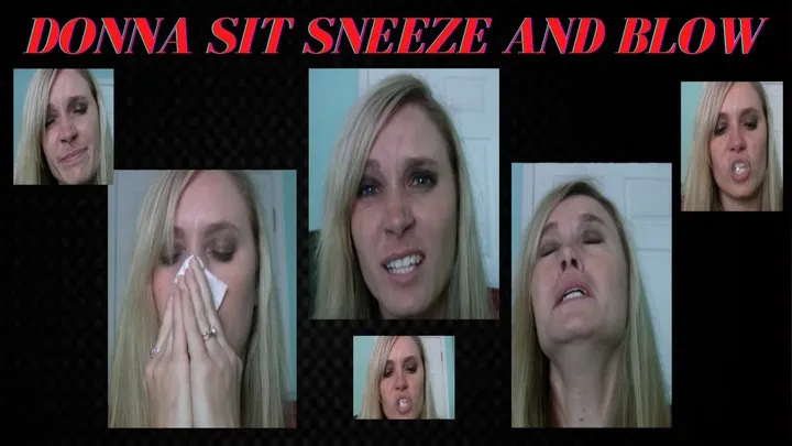 DONNA SIT, SNEEZE AND NOSE BLOW! SNEEZES, SNORTS AND NOSEBLOWS! 30 minutes of content! (CELEBRATING OVER 15 YEARS OF BEAUTIFUL WOMEN SNEEZING)