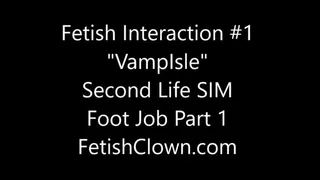 Foot Job Part 1. Messy Cock Cum Toe Jam. Second Life Interactive