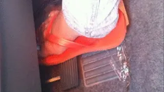 Pedal Pumping in my orange flip flops