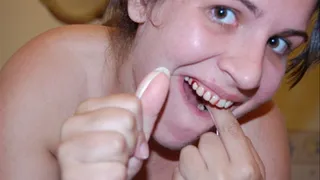 Messy Flossing and spitting