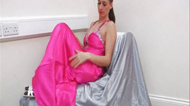 SSSF 550 Tammie Lee in a hot pink satin dress being a bad girl with it