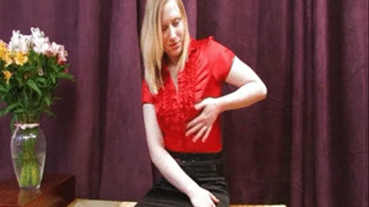 SSSF Satine Sparks getting all hot and horny with her satin skirt and blouse