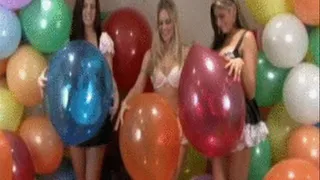 Three fun balloon girls