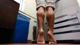 Tippy Toe Walk and Flex Around The Office Barefeet