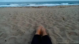 Sand On My Calves Seated Beach Barefoot Flex