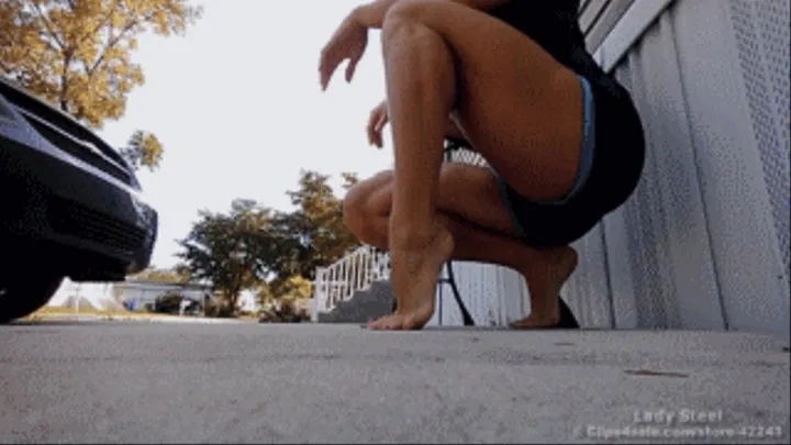 Outdoors Kneeling Barefeet Flex