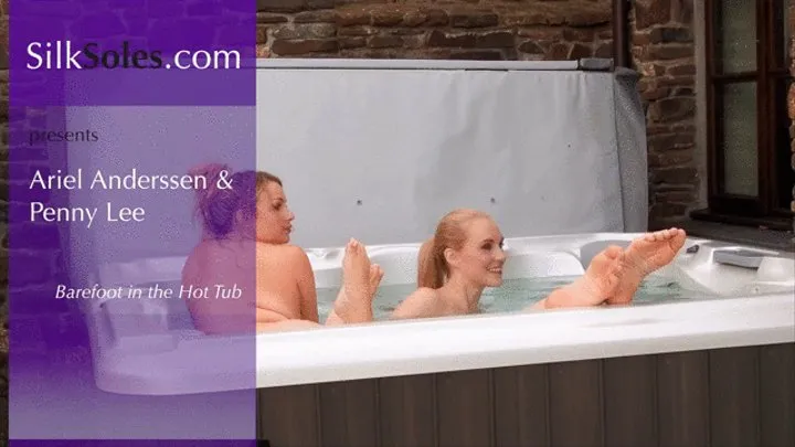 Ariel Anderssen and Penny Lee barefoot in the hot tub (SS0332V)