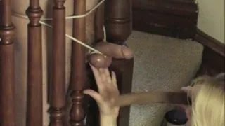 Bound to the Banister Cum on My Face