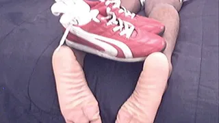 Malefootflava Presents "Corey's hot red bed sneaker feet sniff and tease"