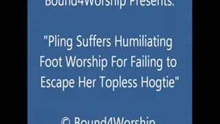 Pling Hogtied for Foot Worship