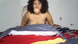 Ebony Tara Chews Bubble Gum And Blows Bubbles While Her Step-Father Fucks Her From Behind ( High Definition)