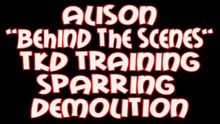 Alison "behind the scenes" tkd training & sparring demolition
