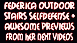 Federica outdoor staris selfedefense + awesome previews from her next videos