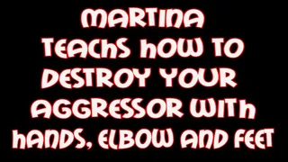 Martina teaches how to destroy your aggressor with hands, elbow and feet