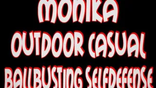Monika outdoor casual ballbusting selfdefense