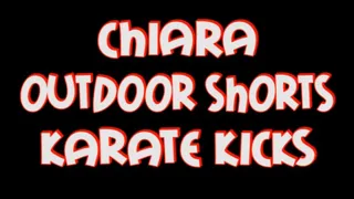 Chiara outdoor shorts karate kicks