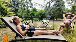 Barbie Fighter and Ginger Kate sunbathing beatdown