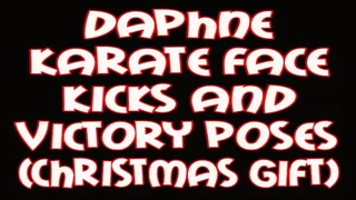 Daphne karate face kicks and victory poses (Christmas gift)