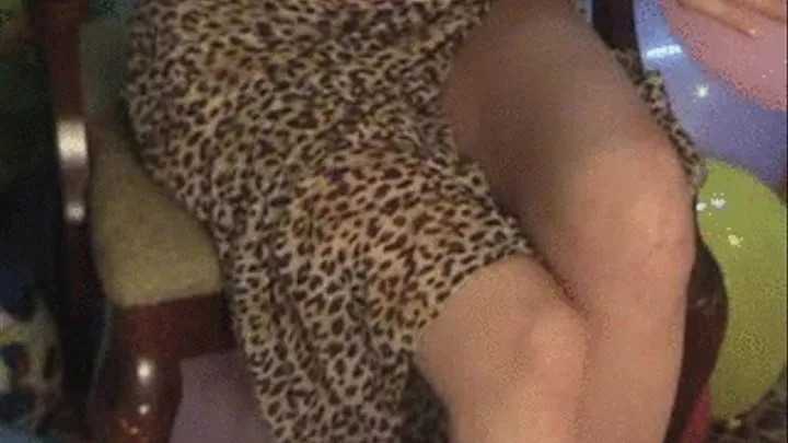 Leopard Clad Cougar Bare Assed Sit To Pop