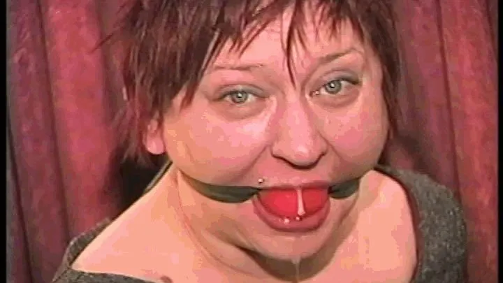 37 YR OLD TAVERN OWNER IS BALL-GAGGED, DROOLING, NOSE RUNNING, OTM GAGGED, BAREFOOT, TOE TIED, TO SMELL HER OWN SPIT AND SNOT AND TIED TO A CHAIR