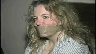 30 Yr OLD SINGLE STEP-MOM IS TIGHTLY WRAP TAPE GAGGED, HANDGAGGED & LEFT TOTALLY ALONE TIED UP ON BED IN A MOTEL ROOM