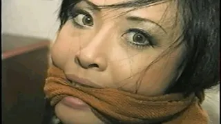 30 YR OLD CHINESE RECEPTIONIST IS CLEAVE GAGGED, TIED TO CHAIR, LOTS OF WIDE EYED GAG TALKING