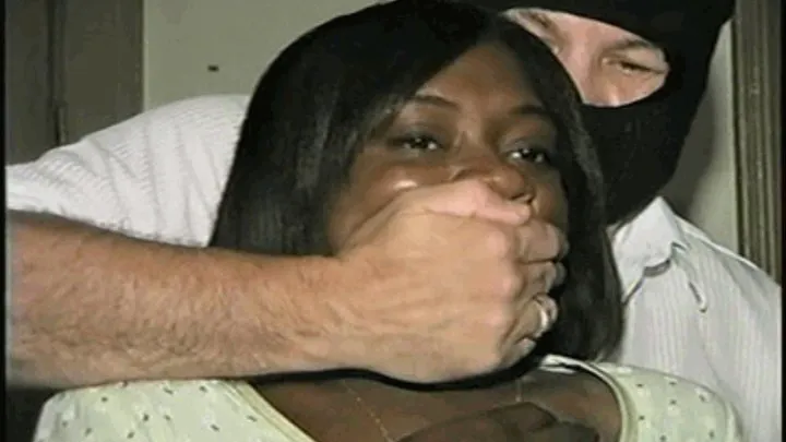 26 YR OLD BANK TELLER GETS GRABBED HANDGAGGED, MOUTH STUFFED, CLEAVE GAGGED AND TIED WITH ROPE TO A CHAIR