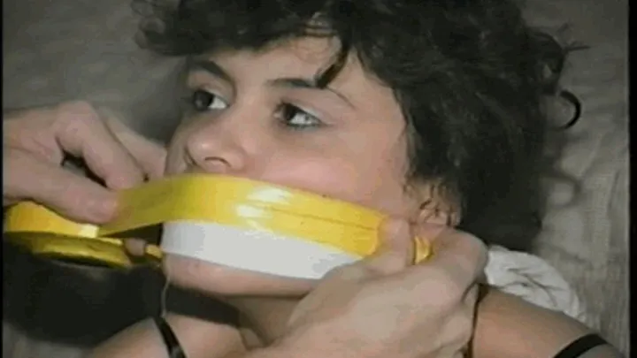 18 YEAR OLD LATINA STUDENT IS WRAP TAPE GAGGED & TIGHTLY BALL-TIED IN HER LINGERIE