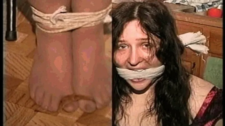 34 YR OLD STAY AT HOME STEP-MOM IS MOUTH STUFFED, CLEAVE GAGGED, TOE-TIED WEARING PANTYHOSE, HANDGAGGED, WRAP BONDAGE TAPE GAGGED, GAG TALKING WHILE TIGHTLY TIED TO A CHAIR