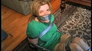 38 Yr OLD SOCIAL WORKER HAS BEEN BALL-TIED WITH DUCT TAPE, HANDGAGGED, TOE-TIED, GAG TALKING, FOOT TICKLING AND IS TO SMELL THE PANTIES THAT WERE STUFFED IN HER MOUTH