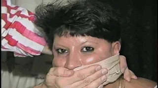 33 YEAR OLD INDIAN SINGLE STEP-MOM IS MOUTH STUFFED, CLEAVE & OTM ACE BANDAGE GAGGED, BALL-TIED & HOG-TIED WEARING PANTYHOSE