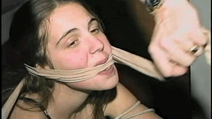 ENGLISH GIRL MOUTH STUFFED, ACE BANDAGE GAGGED, BALL-TIED AND TOE-TIED